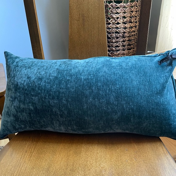 ๐Beautiful quality turquoise velvety feel lumbar pillow with sparkly skulls NWT - Picture 5 of 16